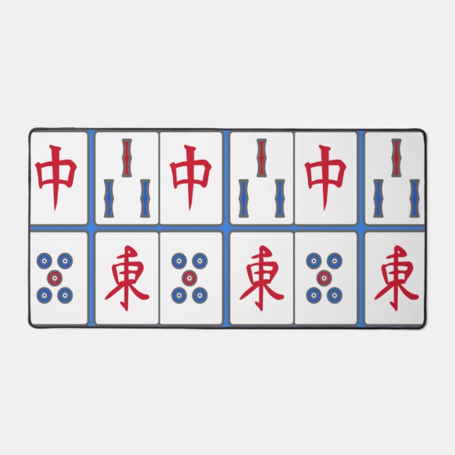 Mahjong Game Tiles Design Desk Mat (Front)