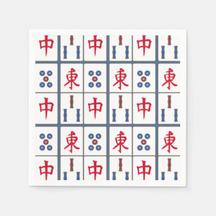 Mahjong Game Tiles Design Napkin