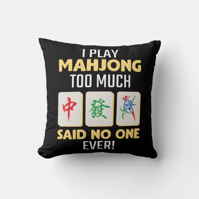 Mahjong Gamer Board Game China Japan Mah Jong Cushion (Front)