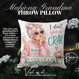 Mahjong Grandma I Don’t Give a Crak Square Cushion