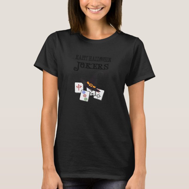 Mahjong Happy Halloween Jokers Tile Game Tee (Front)