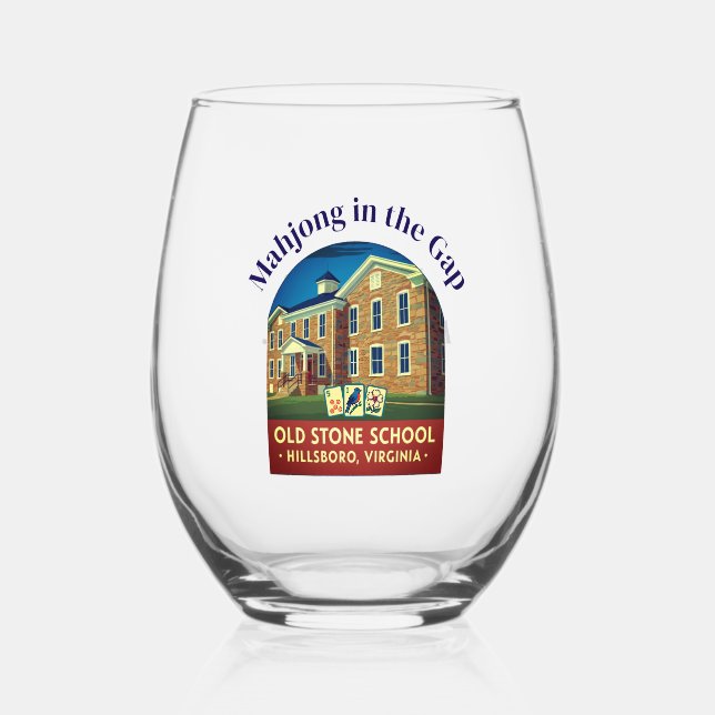 Mahjong in the Gap - Wine Glass (Front)