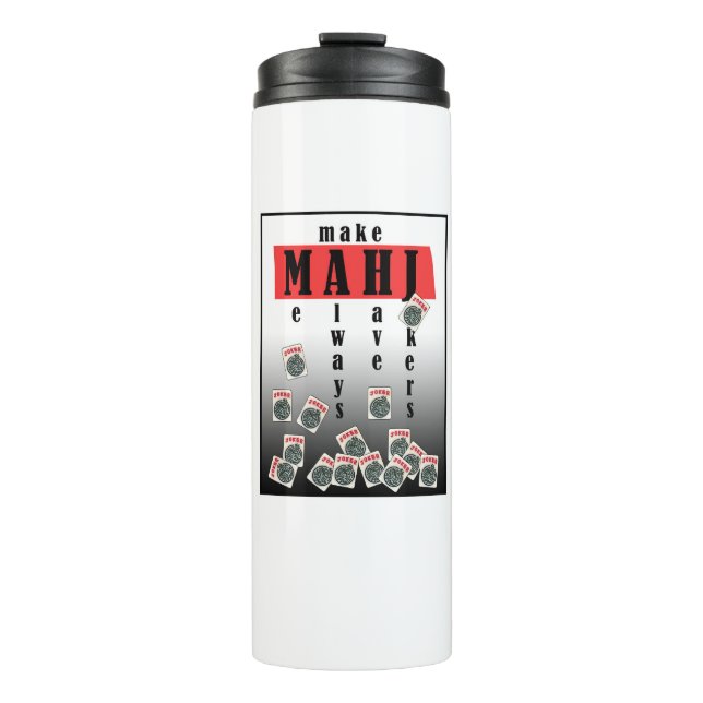 mahjong jokers logo thermal tumbler (Front)