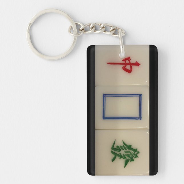 Mahjong keychain with dragon symbols (Front)