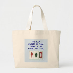 mahjong large tote bag