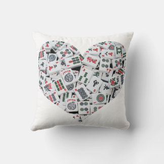 Mahjong Love Throw Pillow - Two Sided