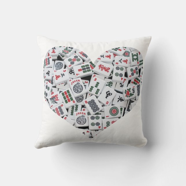 Mahjong Love Throw Pillow - Two Sided (Back)