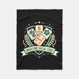 Mahjong Lover Chinese Game Night Funny Mahjong Soc Fleece Blanket