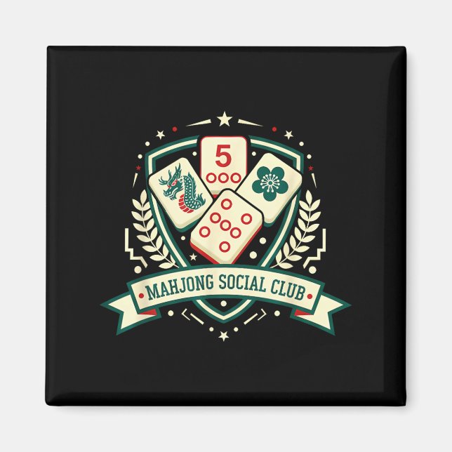 Mahjong Lover Chinese Game Night Funny Mahjong Soc Magnet (Front)