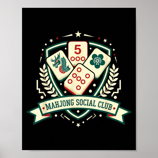 Mahjong Lover Chinese Game Night Funny Mahjong Soc Poster (Front)