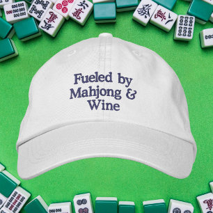 Mahjong Lover / Fuelled by Mahjong & Wine Embroidered Hat