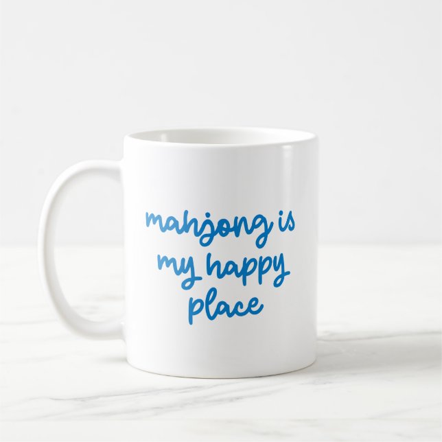 Mahjong Lover Gift Funny Blue Game Night Coffee Mug (Left)
