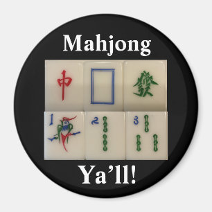 Mahjong magnet funny with bamboo tiles
