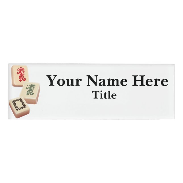 Mahjong Magnetic Name Tag (Front)