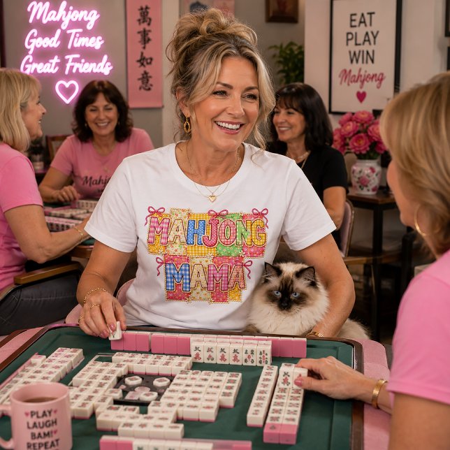 Mahjong Mama in Faux Patchwork  Tri-Blend Shirt (Creator Uploaded)