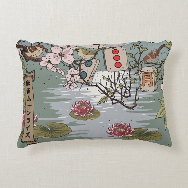 Mahjong Moonrise Decorative Cushion (Front)