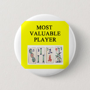 MAHJONG most valuable player 6 Cm Round Badge