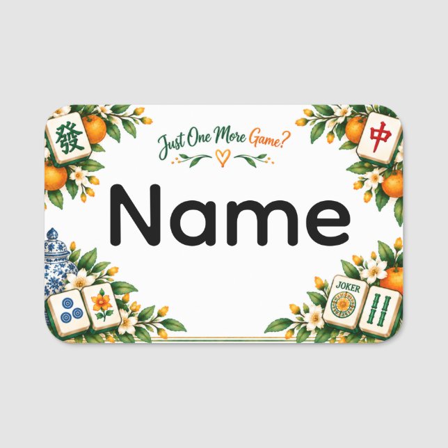 Mahjong Name Tag (Front)