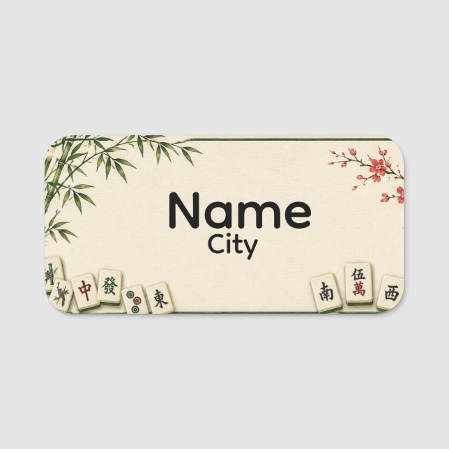 Mahjong Name Tag (Front)