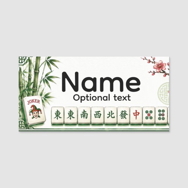 Mahjong Name Tag (Front)