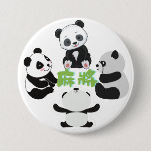 Mahjong Panda Cute Funny 7.5 Cm Round Badge