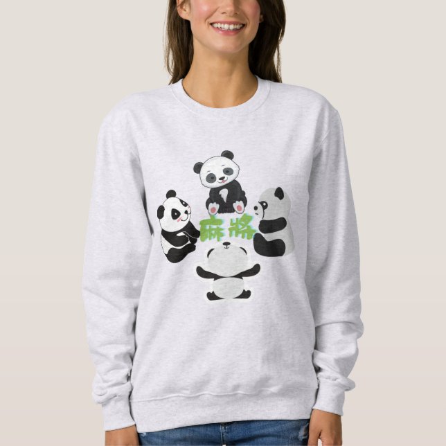 Mahjong Panda Cute Funny   Sweatshirt (Front)