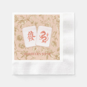 Mahjong Party Napkin, Toile Napkin