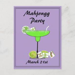 Mahjong Party Postcard Invitation