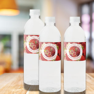 Mahjong Party Rich Bold Floral Custom Water Bottle Label