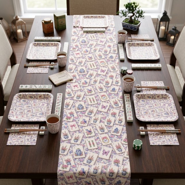 Mahjong Party Tiles  Short Table Runner (Creator Uploaded)