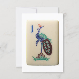 Mahjong Peacock tile invitation