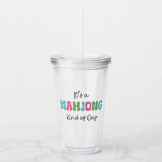 Mahjong Player Drinkware Acrylic Tumbler