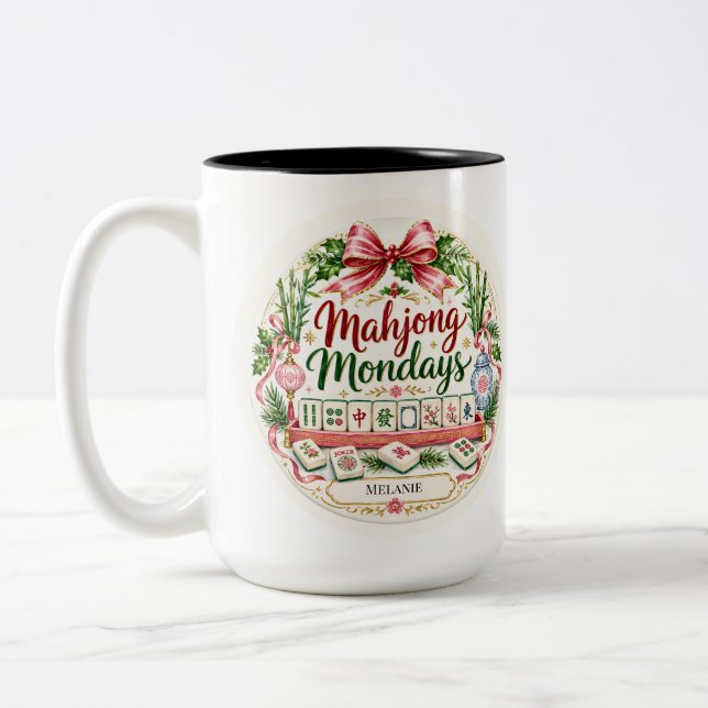 Mahjong Player Personalised Coffee Mug Gift  (Left)
