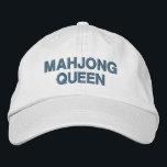 Mahjong Queen Funny Quote Custom Embroidered Hat<br><div class="desc">Show off your Mahjong pride in style with this "Mahjong Queen" embroidered cap! Perfect for Mahjong lovers and game enthusiasts, this adjustable hat adds a playful touch to your wardrobe while keeping you cool and comfortable. Whether you're playing at your local Mahjong club or just love the game, this cap...</div>