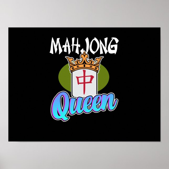 Mahjong Queen Game Mahjong Player Games Graphic Poster (Front)