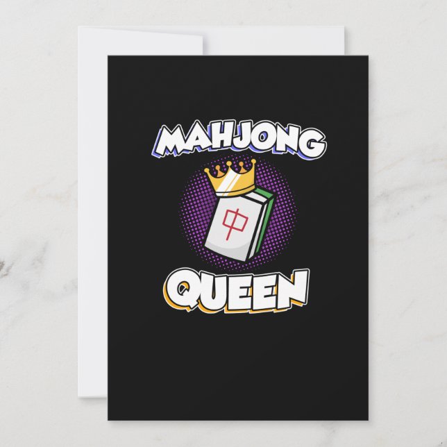 Mahjong Queen Game Mahjong Player Games Graphic Thank You Card (Front)