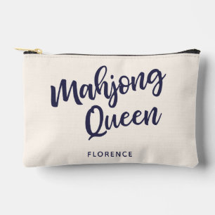 Mahjong Queen Personalised Name Funny Humour Accessory Pouch