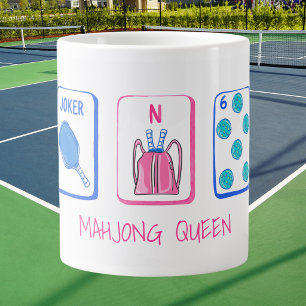 Mahjong Queen Pickleball Mahjong Paddle Pickleball Large Coffee Mug