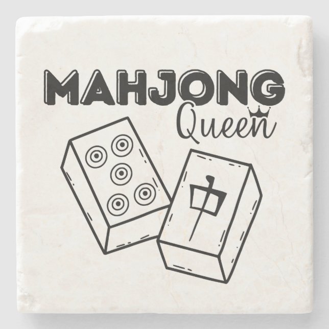 Mahjong Queen Stone Coaster (Front)
