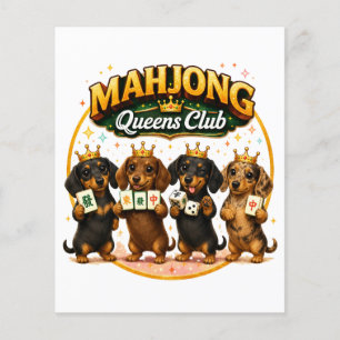Mahjong Queens Club Cute Dachshunds Flyer