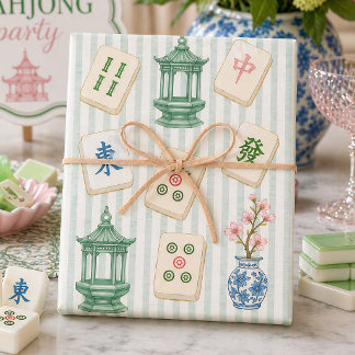 Mahjong Seersucker Wrapping Paper Set