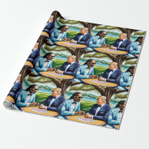 Mahjong Snoop Dogg and Trump Mahj wRAPPING Paper