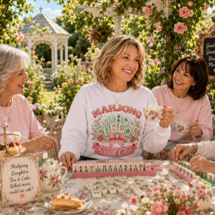Mahjong Social Club Tiles and Bow Sweatshirt