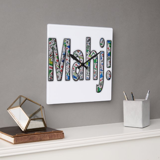 Mahjong Square Clock - Mahj! (Office)
