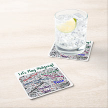 Mahjong Square Paper Coaster