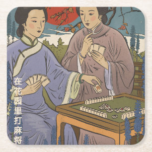 Mahjong Square Paper Coaster