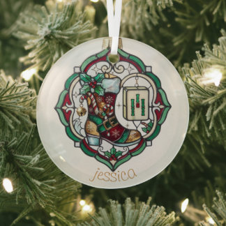 Mahjong Stained Glass Christmas Ornament