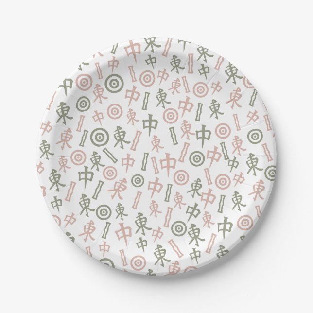 Mahjong Symbols Paper Plate (Front)