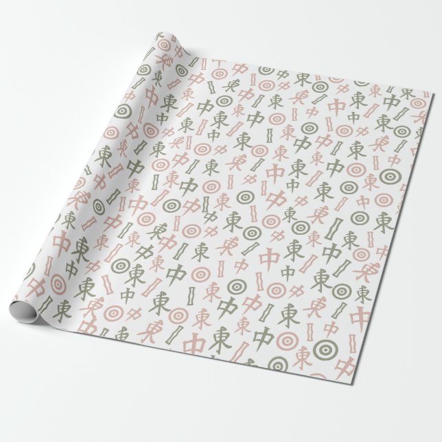 Mahjong symbols wrapping paper (Unrolled)