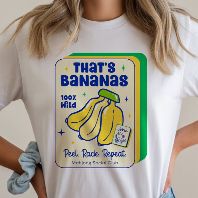 Mahjong That's Bananas Game Tile T-Shirt (Creator Uploaded)